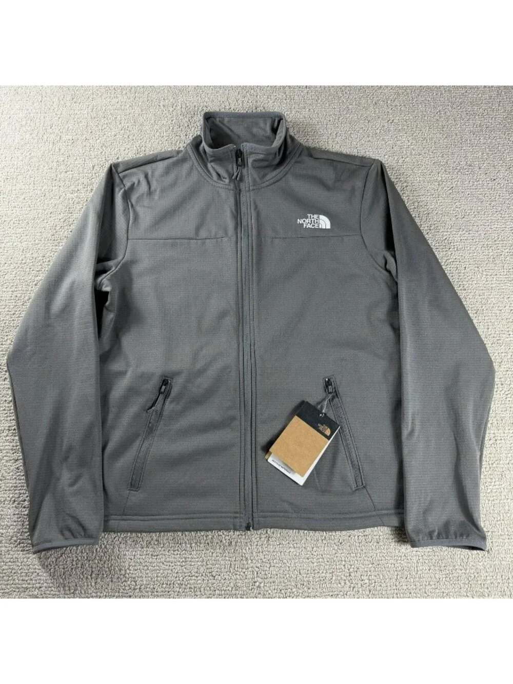 The North Face Cedar Trail Grid Full Zip Jacket Gray Men's Size Medium